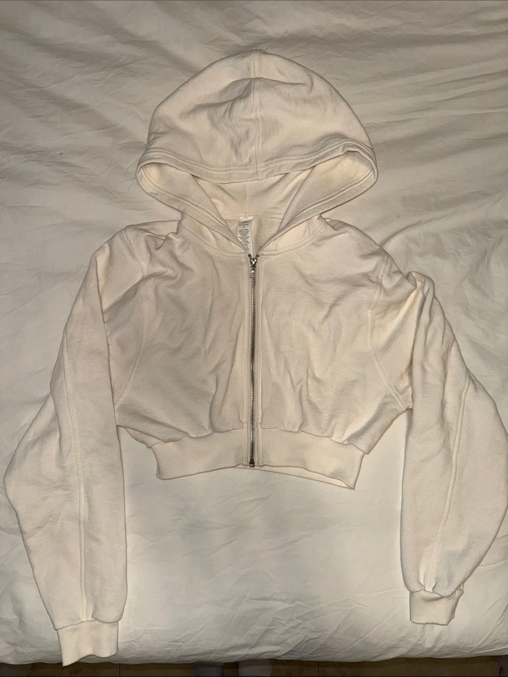 Alo Yoga Sweet Escape Zip Up Hoodie Ivory Size XS
